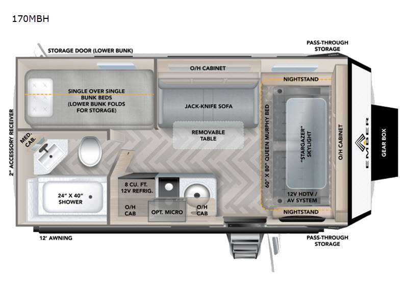 2022 Ember RV Overland Series 170MBH, $ 0