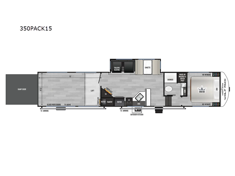 2025 Forest River Cherokee Wolf Pack 350PACK15, $ 88,562
