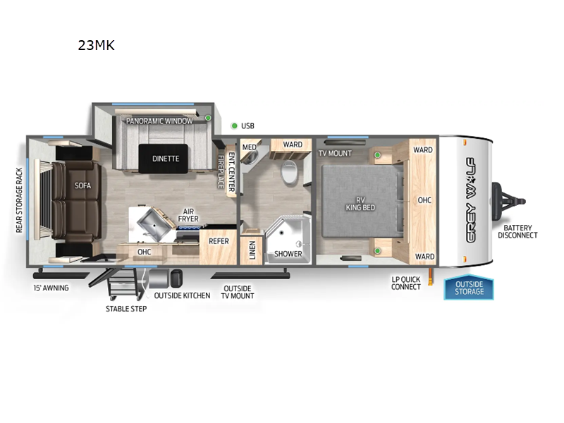 2025 Forest River Cherokee Grey Wolf 23MK, $ 44,708