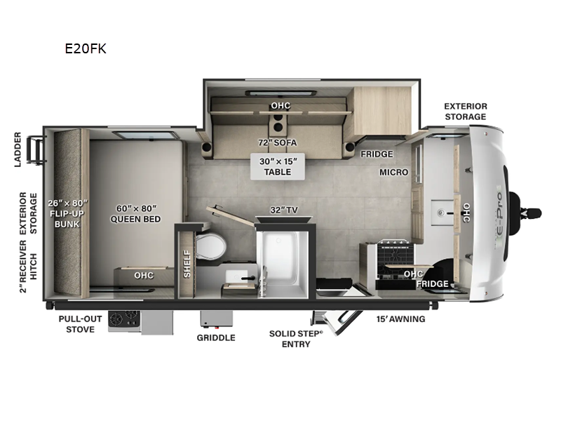 2025 Forest River Flagstaff E-Pro E20FK, $ 38,455