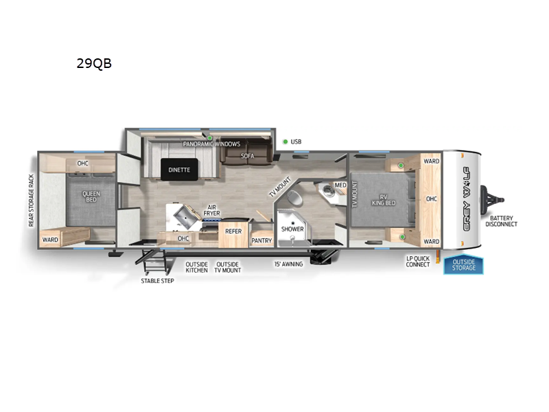 2025 Forest River Cherokee Grey Wolf 29QB, $ 52,405