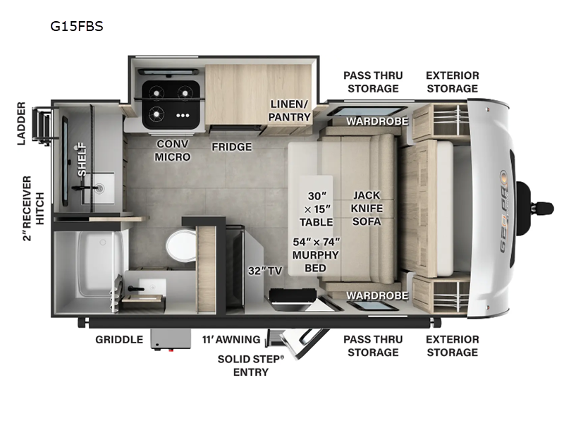 2025 Forest River Rockwood Geo Pro G15FBS, $ 34,720