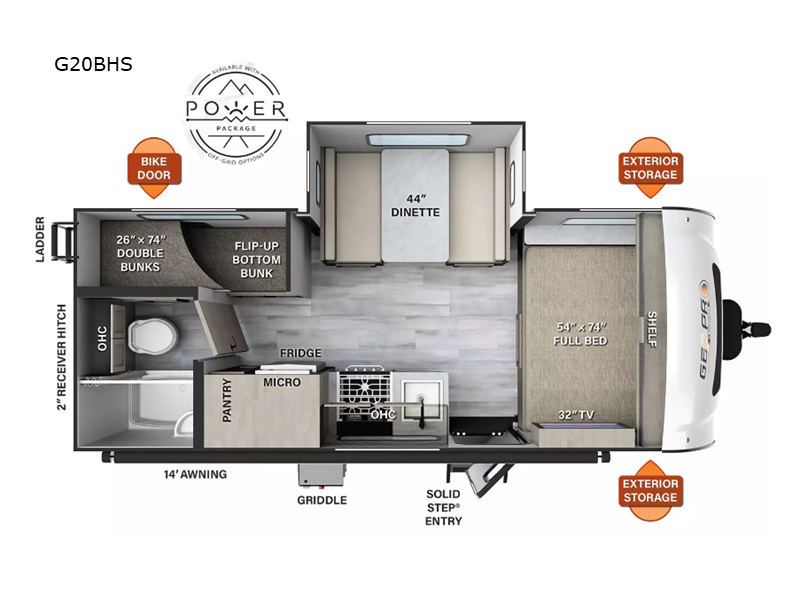 2024 Forest River Rockwood Geo Pro G20BHS, $ 25,990