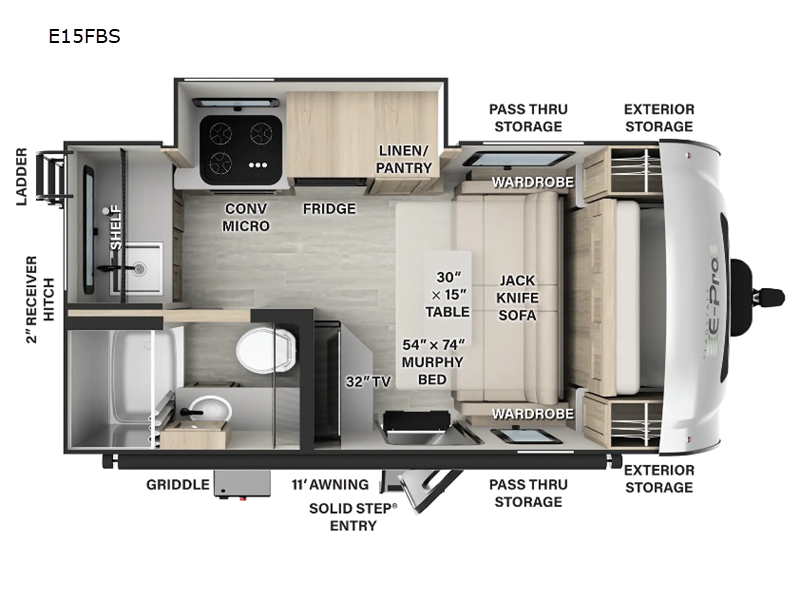 2024 Forest River Flagstaff E-Pro E15FBS, $ 23,990
