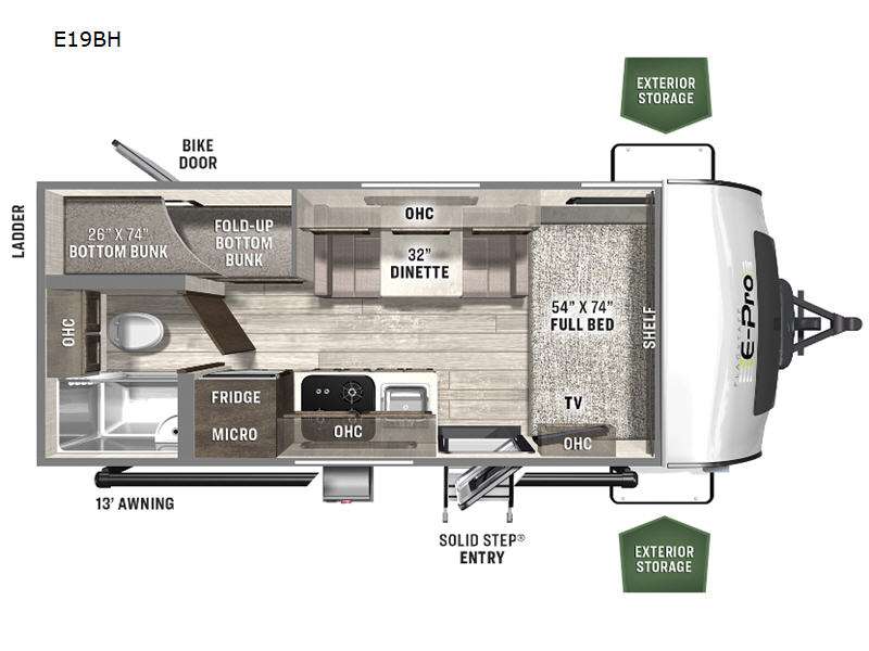 2023 Forest River Flagstaff E-Pro E19BH, $ 23,990