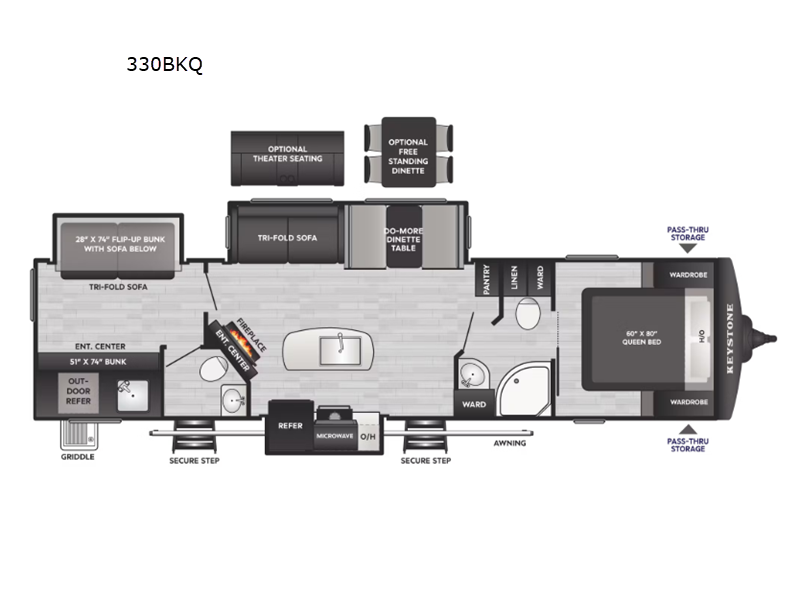 2026 Keystone Bullet Premium 330BKQ, $ 49,990