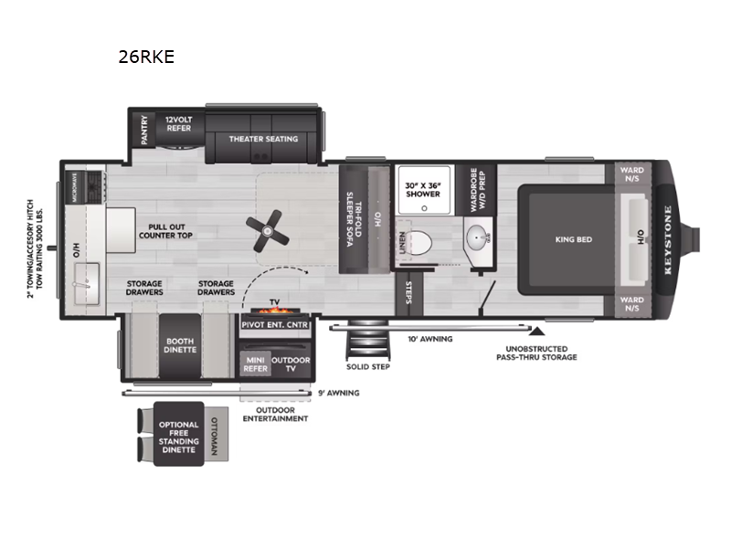 2026 Keystone Cougar Half-Ton (Fifth Wheel) 26RKE, $ 68,731