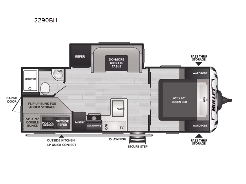 2025 Keystone Bullet Crossfire 2290BH, $ 37,546