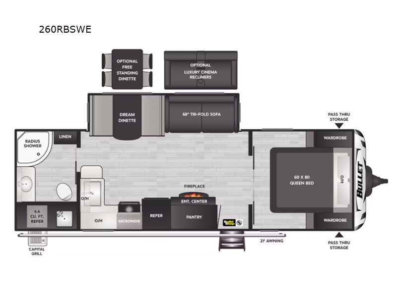 2025 Keystone Bullet Crossfire (Double-Axle - West, $ 43,990