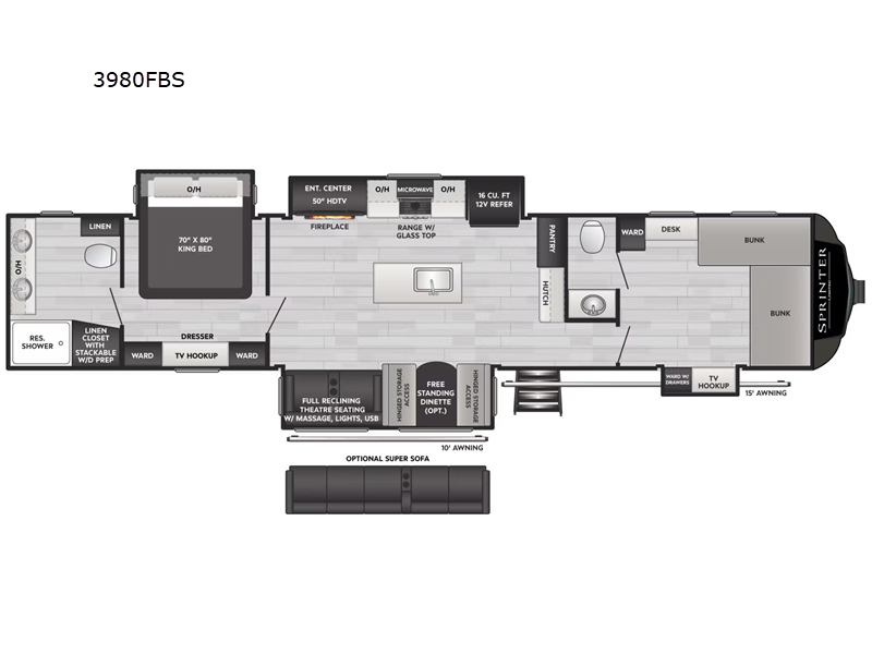 2025 Keystone Sprinter 3980FBS, $ 83,672