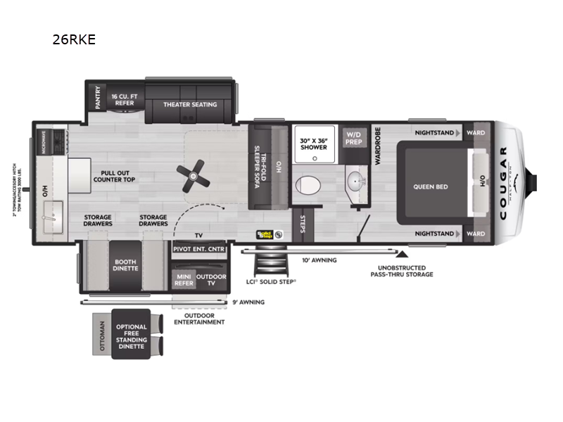2025 Keystone Cougar Half-Ton (Fifth Wheel) 26RKE, $ 71,236