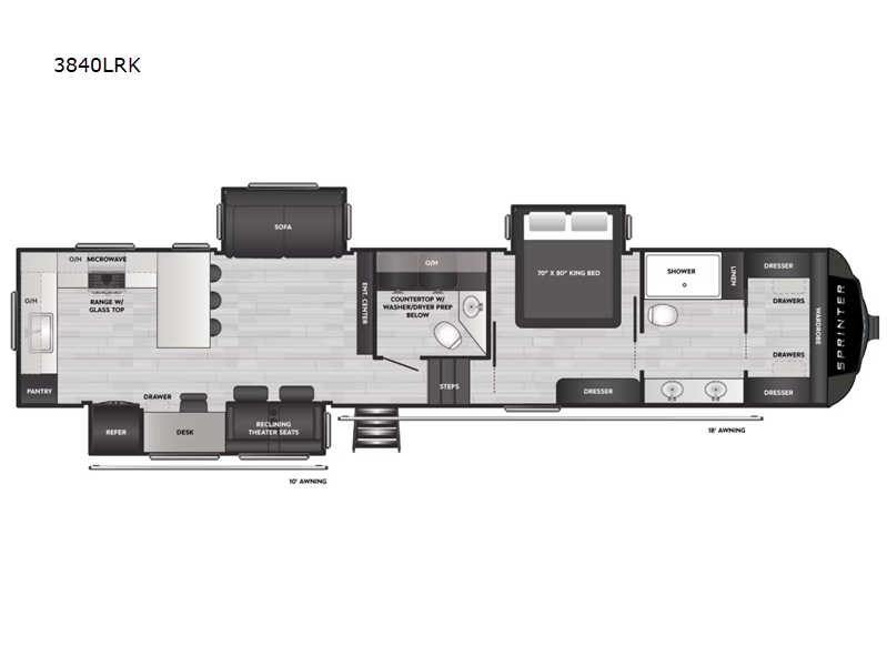 2025 Keystone Sprinter (Fifth Wheel) 3840LRK, $ 97,060
