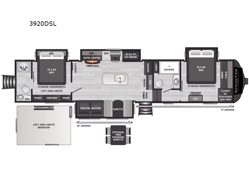 2025 Keystone Sprinter 3920DSL, $ 88,097