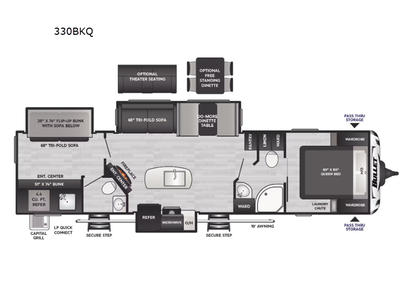2025 Keystone Bullet (East) 330BKQ, $ 49,990